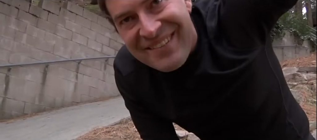 A screenshot from found footage horror movie Creep (2014)