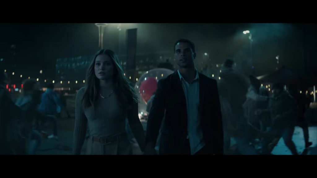 A screenshot from romantic comedy slasher movie Heart Eyes (2025)
