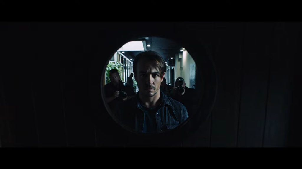 A screenshot from Australian comedy horror movie Bloody Hell (2020)