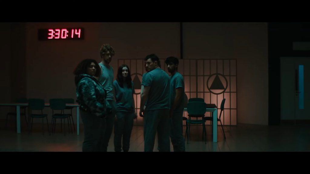 A screenshot from horror movie Double Blind (2024)
