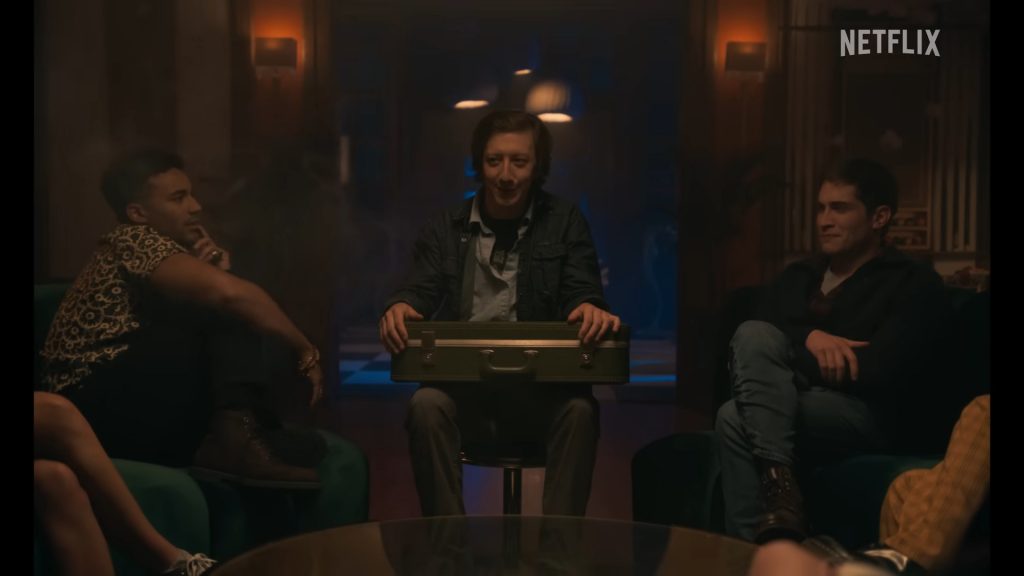 A screenshot from horror movie It's What's Inside (2024)