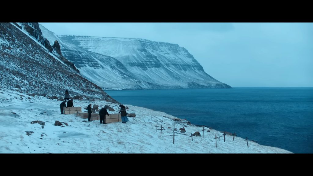 A screenshot from horror movie The Damned (2024)