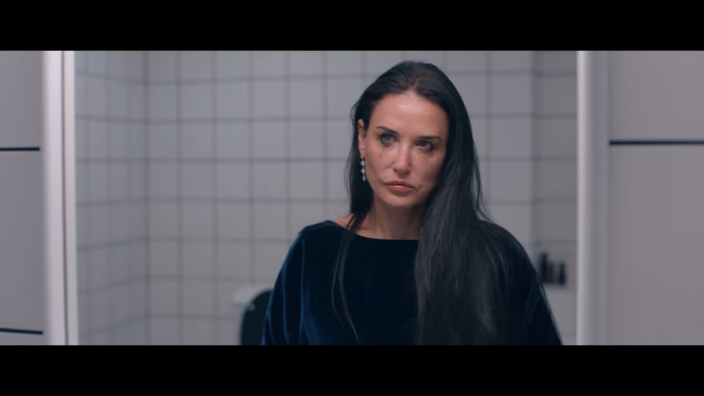 A screenshot from horror movie The Substance (2024)