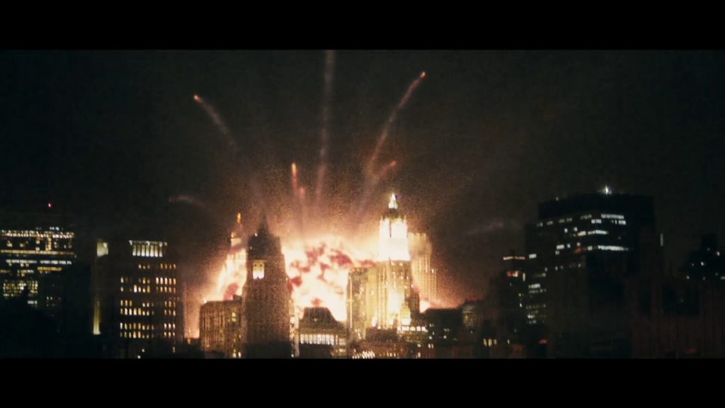 A screenshot from found footage horror movie Cloverfield (2008)