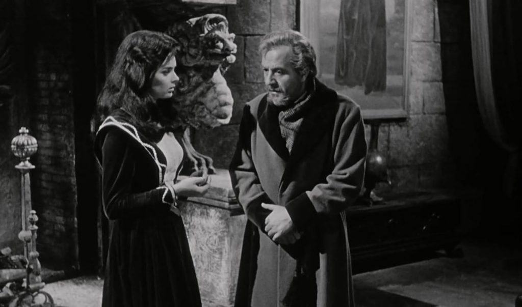A screenshot from Italian gothic horror movie Black Sunday (1960)