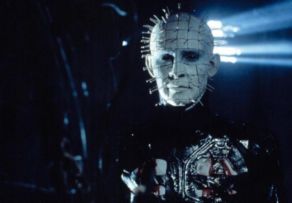 A screenshot from British horror movie Hellraiser (1987)
