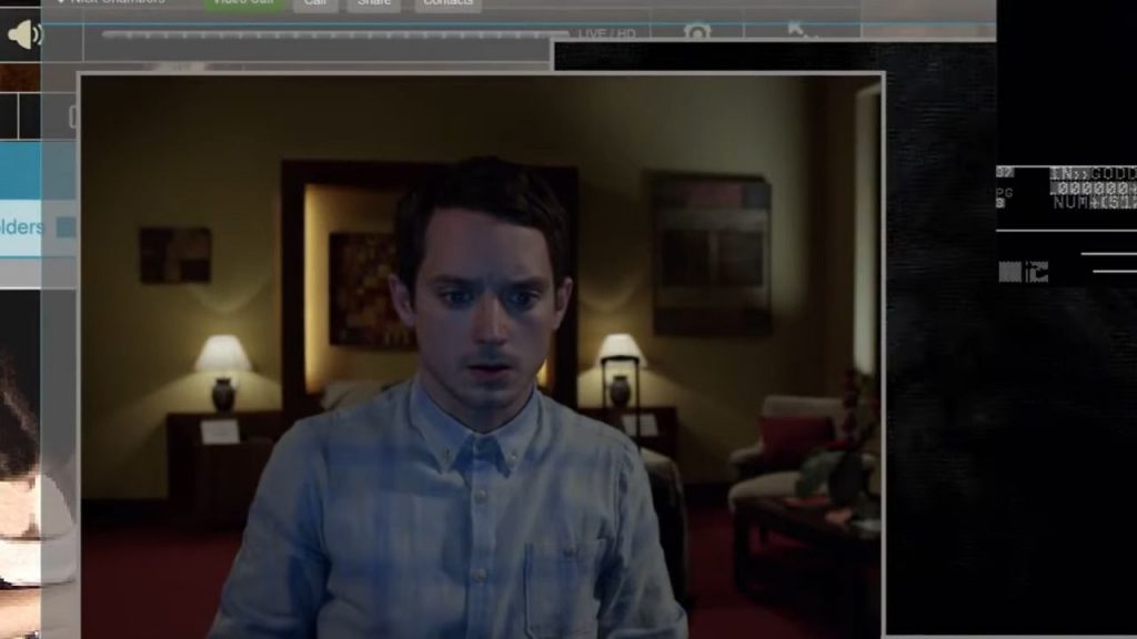 A screenshot from Screenlife horror movie Open Windows (2014)