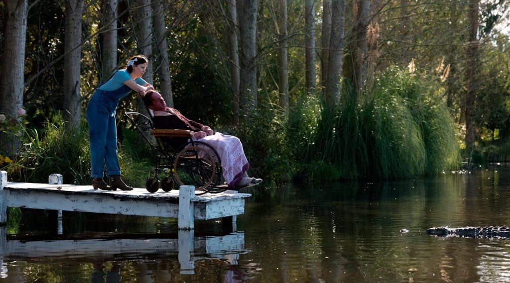 A screenshot from slasher movie Pearl (2022)