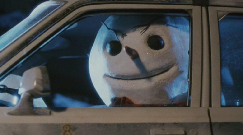 A screenshot from Christmas themed horror movie Jack Frost (1997)