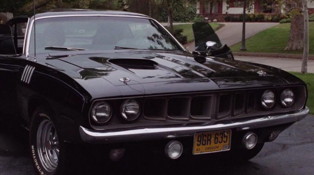 The black 1971 Plymouth Barracuda (Cuda) driven by the protagonists in the 1979 cult classic horror movie Phantasm.